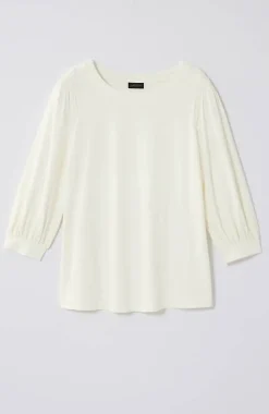 J.Jill Wearever Boat-Neck Smocked-Sleeve Top | Jjill-Women Tops & Tees