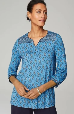 J.Jill Wearever Border-Yoke Top | Jjill-Women Tops & Tees