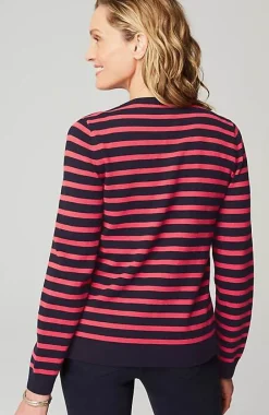 J.Jill Wearever Button-Front Striped Cardi | Jjill-Women Sweaters