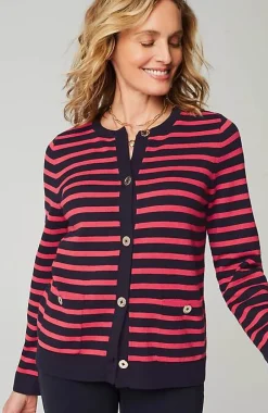 J.Jill Wearever Button-Front Striped Cardi | Jjill-Women Sweaters