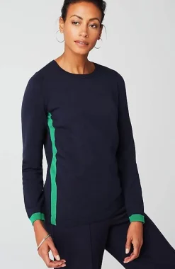 J.Jill Wearever Contrast-Trimmed Sweater | Jjill-Women Sweaters