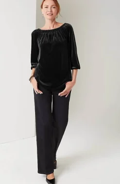 J.Jill Wearever Convertible-Shoulder Smocked-Neck Top | Jjill-Women Tops & Tees