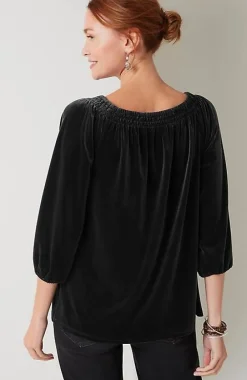 J.Jill Wearever Convertible-Shoulder Smocked-Neck Top | Jjill-Women Tops & Tees