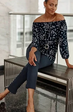 J.Jill Wearever Convertible-Shoulder Smocked-Neck Top | Jjill-Women Tops & Tees