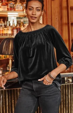 J.Jill Wearever Convertible-Shoulder Smocked-Neck Top | Jjill-Women Tops & Tees