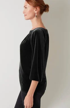 J.Jill Wearever Convertible-Shoulder Smocked-Neck Top | Jjill-Women Tops & Tees