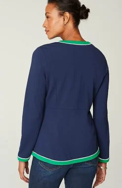 J.Jill Wearever Double-Face Jersey Contrast-Trim Jacket | Jjill-Women Jackets & Coats