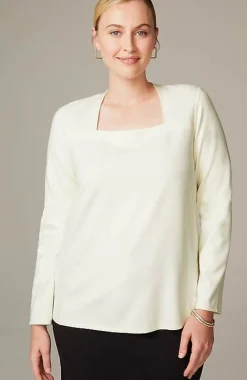 J.Jill Wearever Double-Face Jersey Square-Neck Top | Jjill-Women Tops & Tees