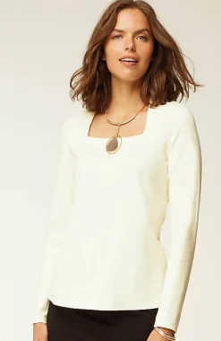 J.Jill Wearever Double-Face Jersey Square-Neck Top | Jjill-Women Tops & Tees