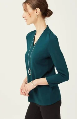 J.Jill Wearever Double-Face Jersey V-Neck Top | Jjill-Women Tops & Tees