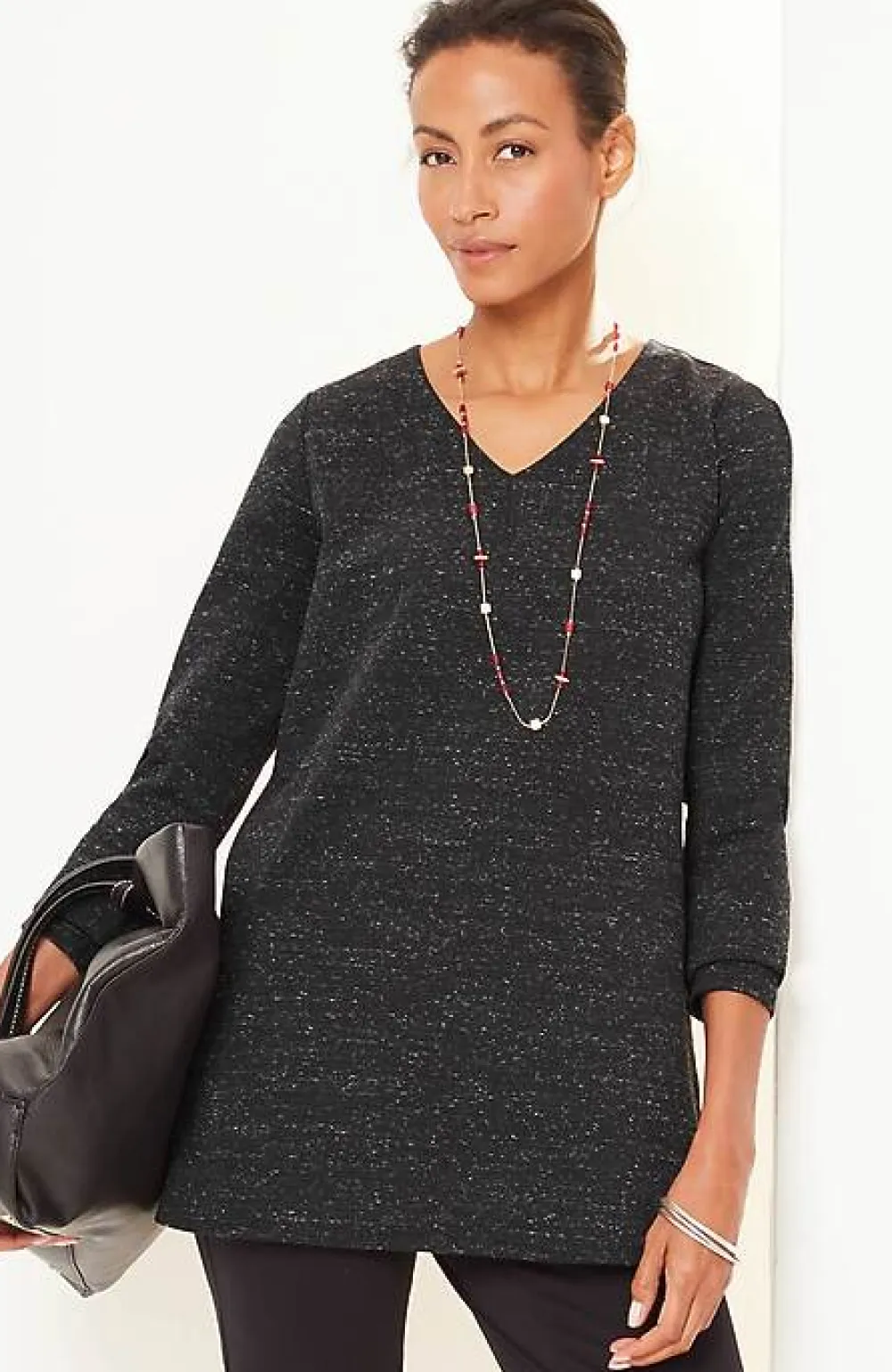 J.Jill Wearever Double-Face Jersey V-Neck Tunic | Jjill-Women Tops & Tees