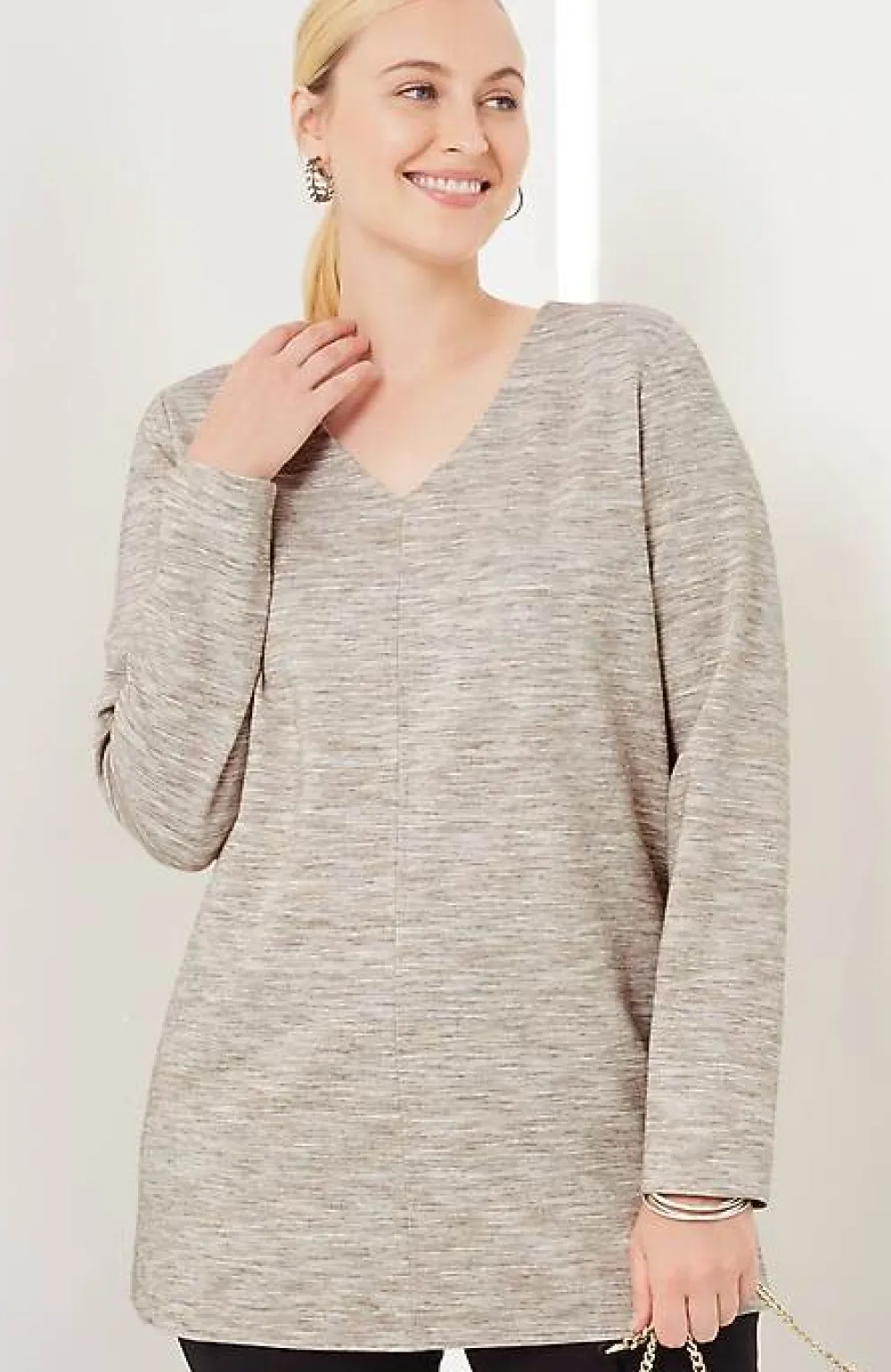J.Jill Wearever Double-Face Jersey V-Neck Tunic | Jjill-Women Tops & Tees