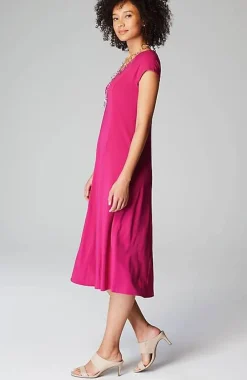 J.Jill Wearever Draped Cap-Sleeve Dress | Jjill-Women Dresses