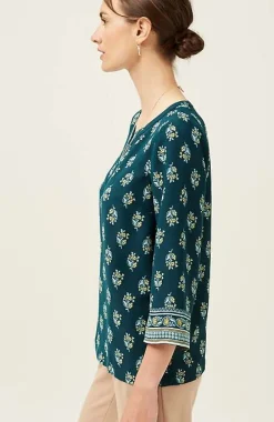 J.Jill Wearever Easy-Care Printed U0026 Bordered Top | Jjill-Women Shirts & Blouses