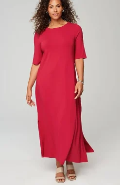 J.Jill Wearever Elbow-Sleeve Maxi Dress | Jjill-Women Dresses
