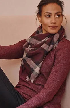 J.Jill Wearever Neutral Plaid Triangle Scarf | Jjill-Women Ponchos, Ruanas & Scarves
