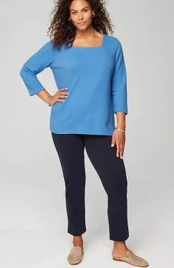 J.Jill Wearever Ottoman Square-Neck Top | Jjill-Women Tops & Tees