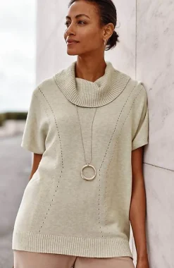 J.Jill Wearever Pointelle Short-Sleeve Sweater | Jjill-Women Sweaters