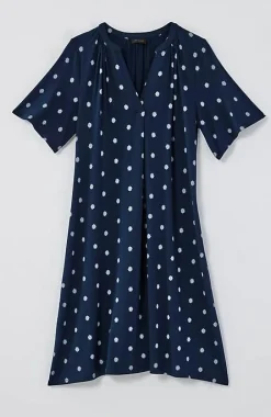J.Jill Wearever Shirred-Neckline Flutter-Sleeve Dress | Jjill-Women Dresses