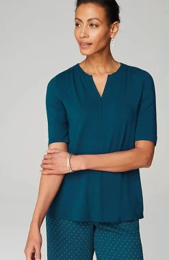 J.Jill Wearever Shirred-Shoulder Top | Jjill-Women Tops & Tees