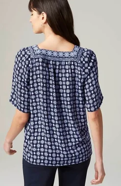 J.Jill Wearever Shirred Square-Neck Top | Jjill-Women Shirts & Blouses