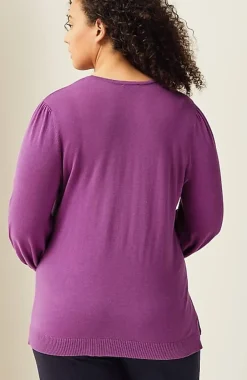J.Jill Wearever Silk-Blend Blouson-Sleeve Sweater | Jjill-Women Sweaters