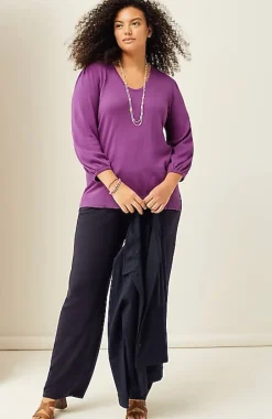 J.Jill Wearever Silk-Blend Blouson-Sleeve Sweater | Jjill-Women Sweaters