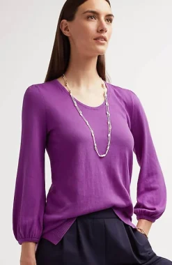 J.Jill Wearever Silk-Blend Blouson-Sleeve Sweater | Jjill-Women Sweaters