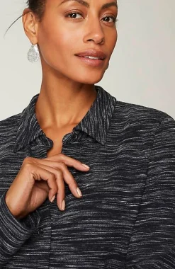 J.Jill Wearever Textured Button-Front Tunic | Jjill-Women Tops & Tees