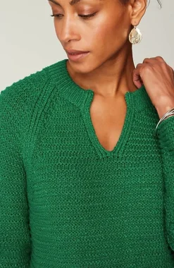 J.Jill Wearever Textured Split-Neck Sweater | Jjill-Women Sweaters