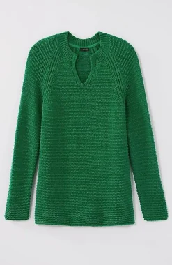J.Jill Wearever Textured Split-Neck Sweater | Jjill-Women Sweaters