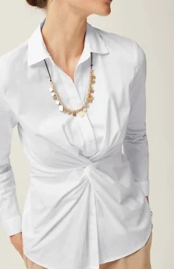 J.Jill Wearever Twisted-Front Shirt-Collar Top | Jjill-Women Shirts & Blouses
