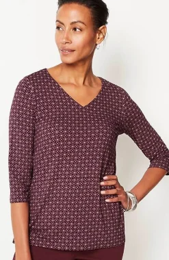 J.Jill Wearever V-Neck Ballet-Sleeve Top | Jjill-Women Tops & Tees