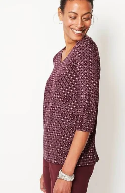 J.Jill Wearever V-Neck Ballet-Sleeve Top | Jjill-Women Tops & Tees