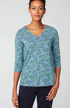 J.Jill Wearever V-Neck Ballet-Sleeve Top | Jjill-Women Tops & Tees