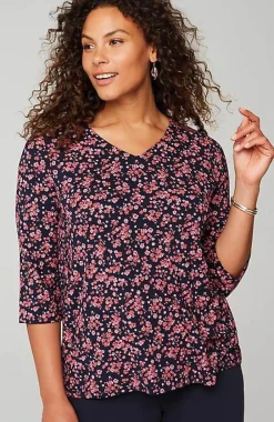 J.Jill Wearever V-Neck Ballet-Sleeve Top | Jjill-Women Tops & Tees