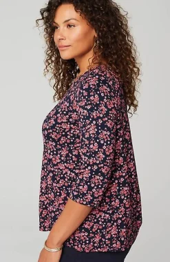 J.Jill Wearever V-Neck Ballet-Sleeve Top | Jjill-Women Tops & Tees