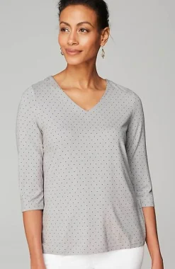 J.Jill Wearever V-Neck Ballet-Sleeve Top | Jjill-Women Tops & Tees