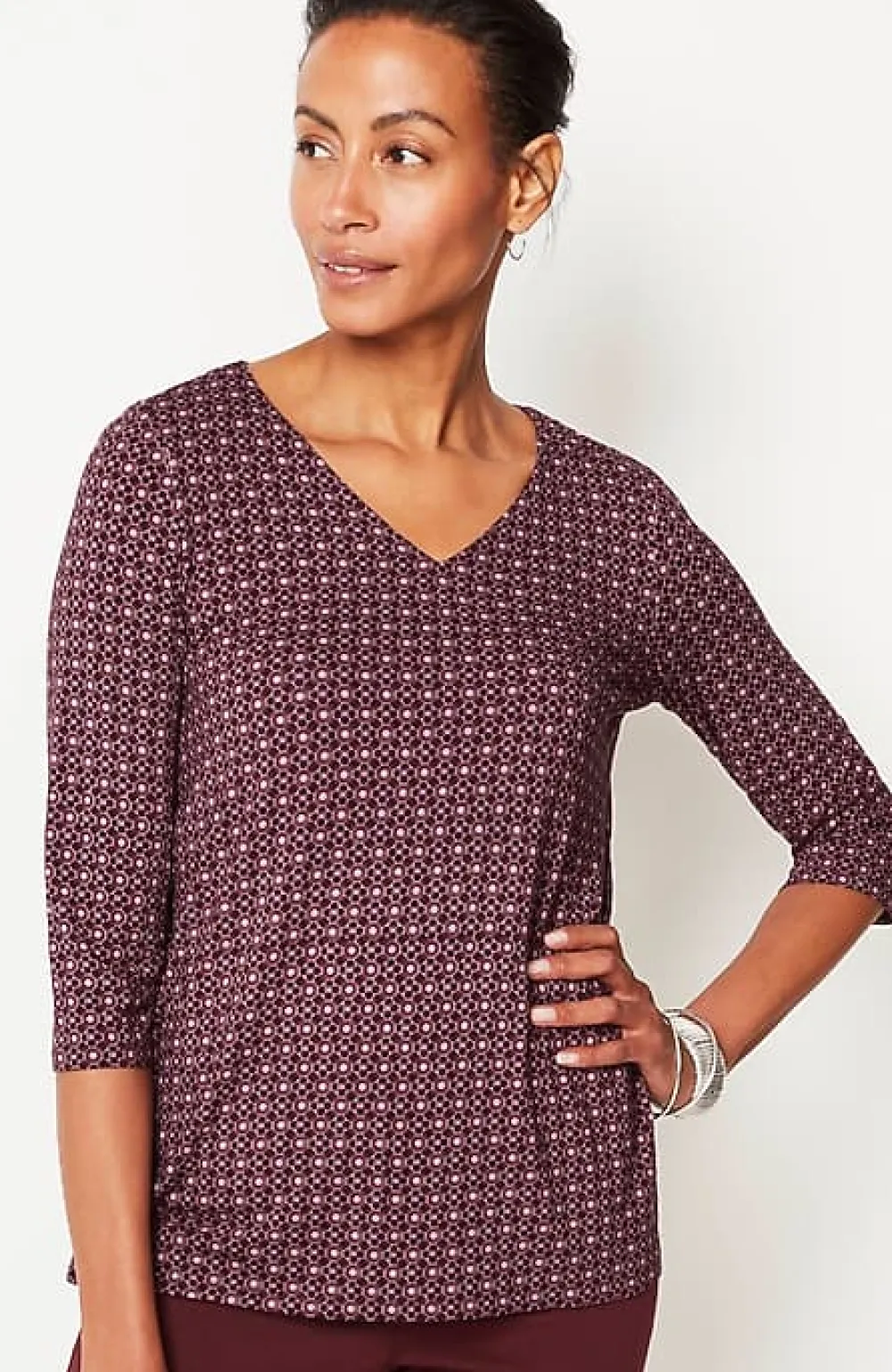J.Jill Wearever V-Neck Ballet-Sleeve Top | Jjill-Women Tops & Tees