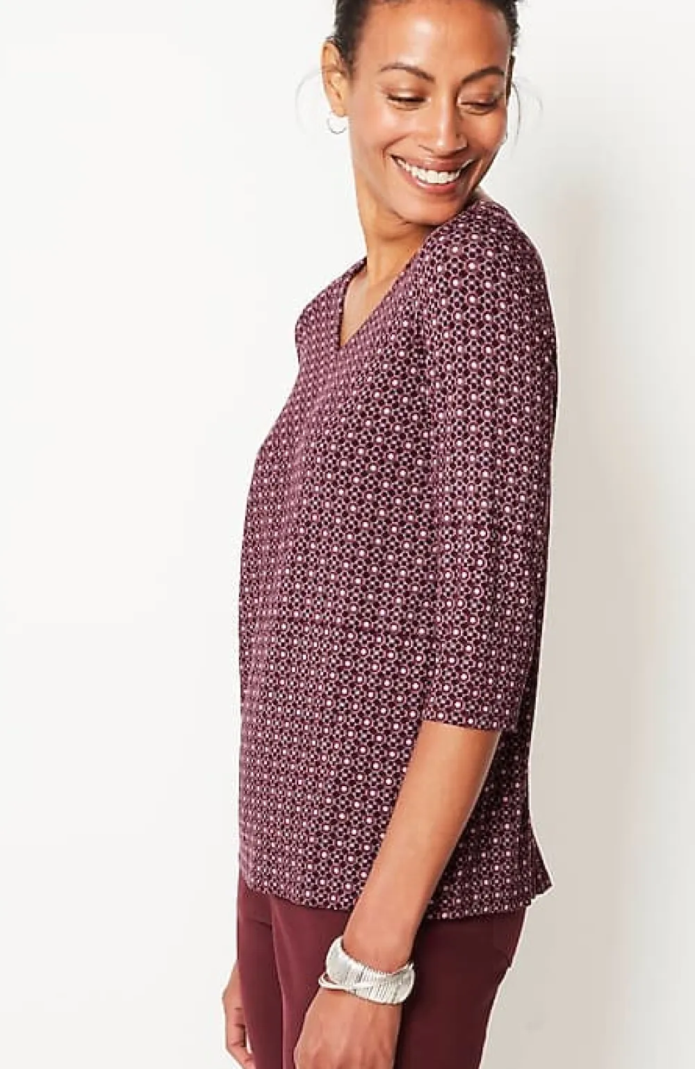 J.Jill Wearever V-Neck Ballet-Sleeve Top | Jjill-Women Tops & Tees