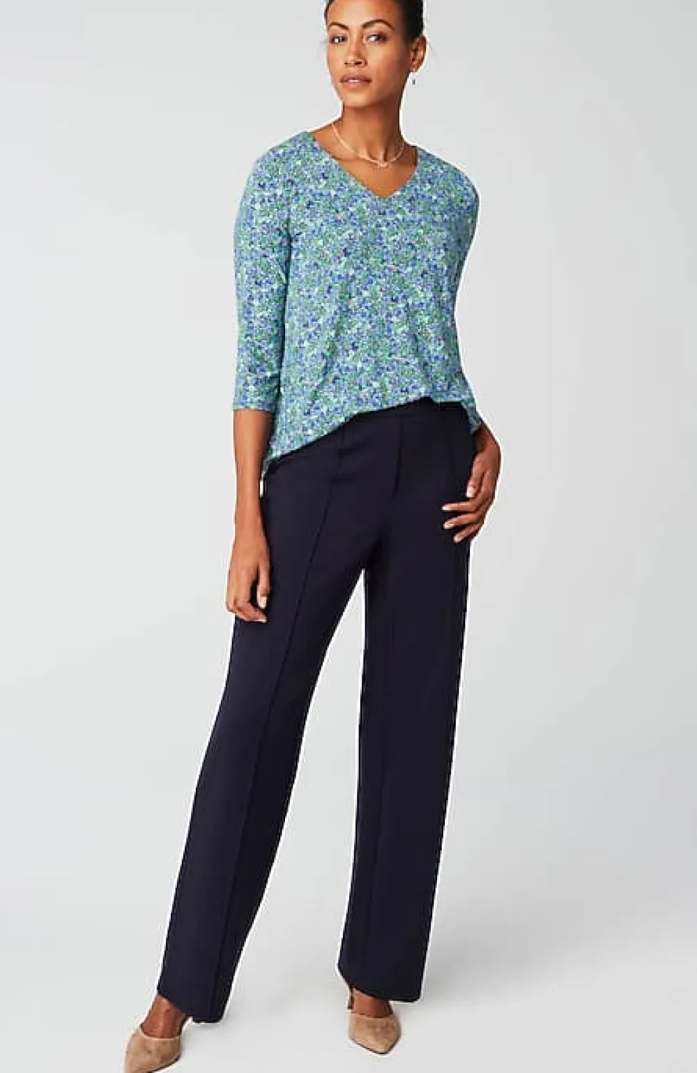 J.Jill Wearever V-Neck Ballet-Sleeve Top | Jjill-Women Tops & Tees
