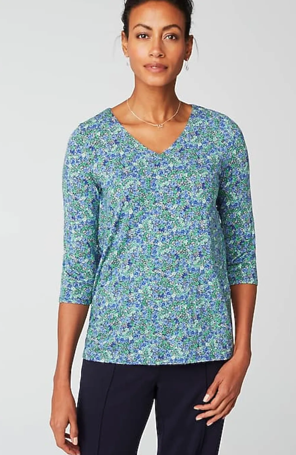 J.Jill Wearever V-Neck Ballet-Sleeve Top | Jjill-Women Tops & Tees