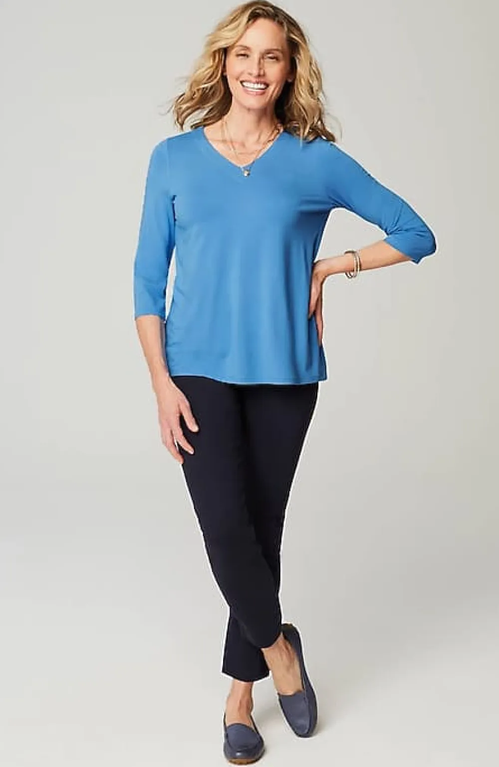 J.Jill Wearever V-Neck Ballet-Sleeve Top | Jjill-Women Tops & Tees