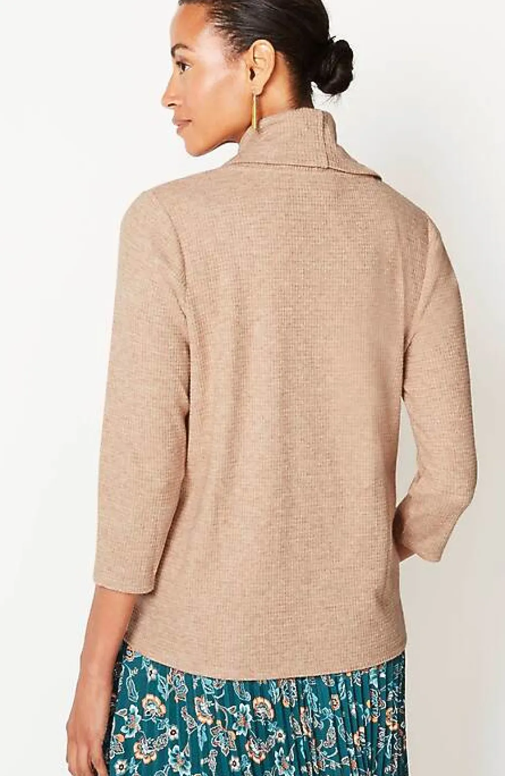 J.Jill Wearever Waffle-Textured Cowl-Neck Top | Jjill-Women Tops & Tees