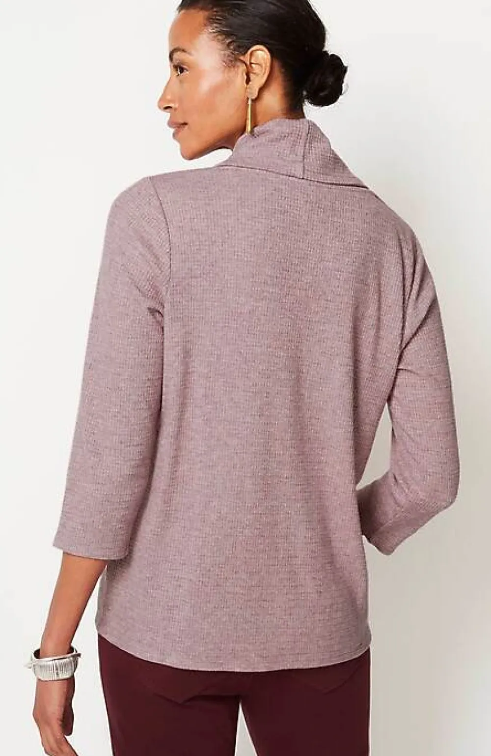J.Jill Wearever Waffle-Textured Cowl-Neck Top | Jjill-Women Tops & Tees