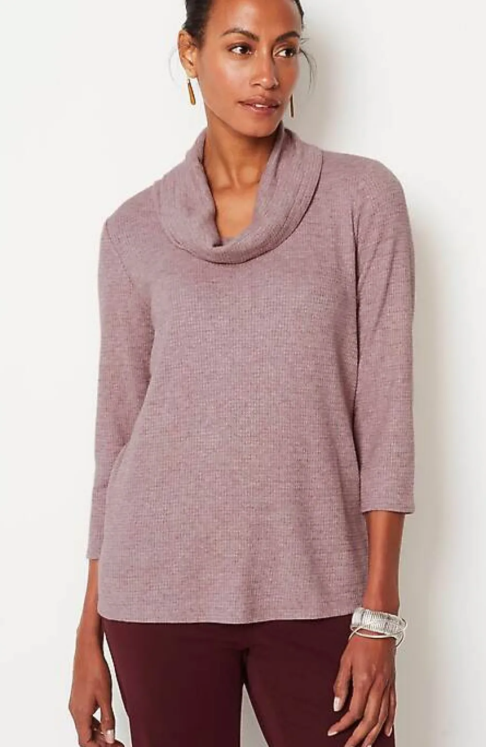 J.Jill Wearever Waffle-Textured Cowl-Neck Top | Jjill-Women Tops & Tees